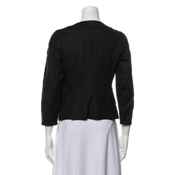 versace womens authentic solid black long sleeve blazer jacket 4 IT 40 small - Picture 3 of 9